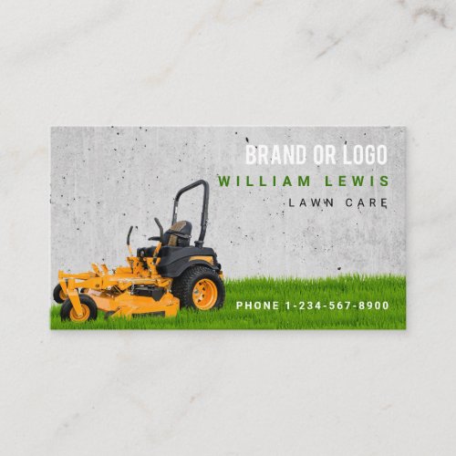 Lawn Care Simple Landscaping Mowing Business Logo Business Card