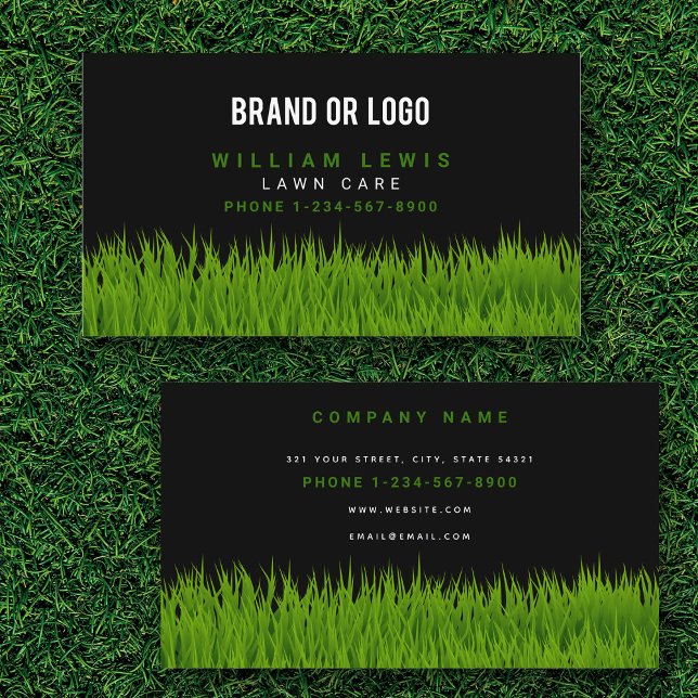 Lawn Care Simple Landscaping Mowing Business Logo Business Card (Lawn Care Simple Landscaping Mowing Business Logo Business Card)
