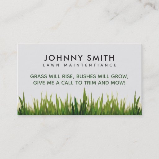 Customizable Lawn Care Slogans Business Cards