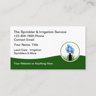 Lawn Care Sprinklers And Irrigation Business Card