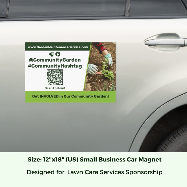 Lawn Care Support Design Community Garden Project Car Magnet (Lawn Care Support Design Community Garden Project Car Magnet; Size: 12 x 18 Inch (US))