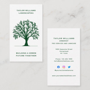 Lawn Care Tree Service Landscaping Social Media Business Card