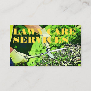 Lawn Care Trimming Grass Cleaning Business Card