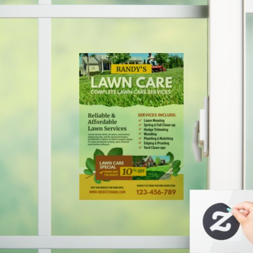 Lawn Care  Window Cling