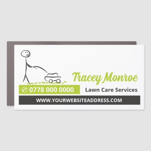 Lawn Care Worker Lawn Care Services Car Magnet