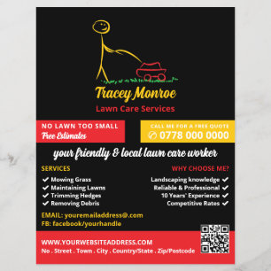 Lawn Care Worker, Lawn Care Services Flyer
