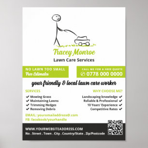 Lawn Care Worker, Lawn Care Services Poster