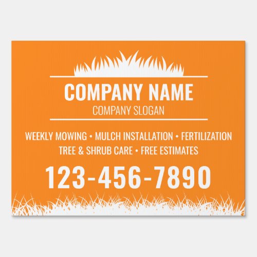 Lawn Care Yard Sign Landscaping Sign