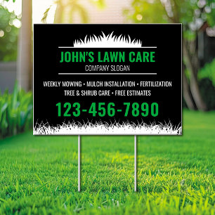 Lawn Care Yard Sign Landscaping Sign