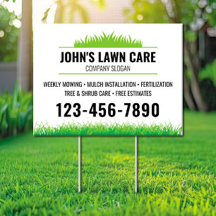 Lawn Care Yard Sign Landscaping Sign