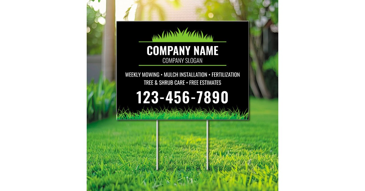 Lawn Care Yard Sign Landscaping Sign | Zazzle