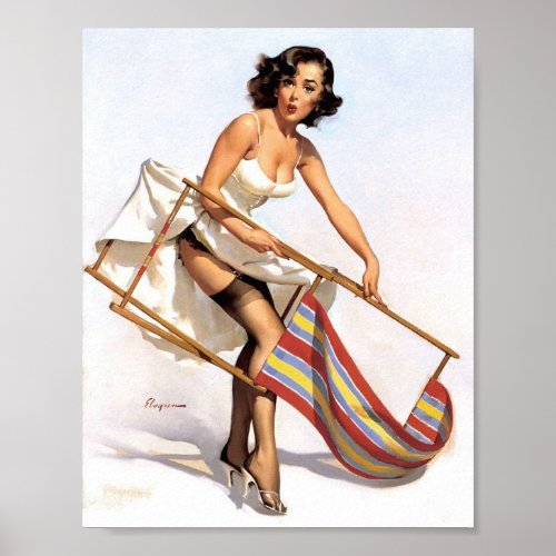 Lawn Chair Pin Up Poster