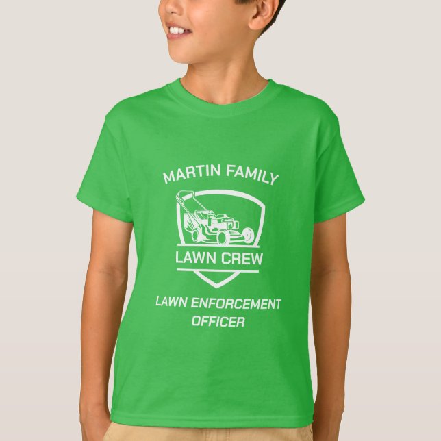 Lawn Crew Matching Family Lawn Enforcement Boys T-Shirt (Front)
