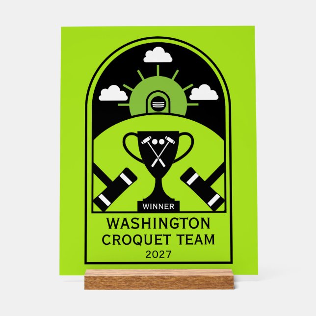 Lawn Croquet Acrylic Sign (Front)