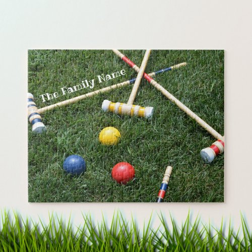 Lawn Croquet Mallets and Balls Jigsaw Puzzle