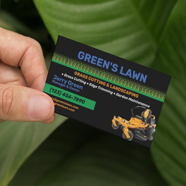 Lawn Cutting and Landscaping Service Business Card (Creator Uploaded)