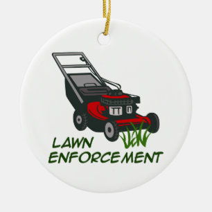 Lawn Enforcement Ceramic Ornament