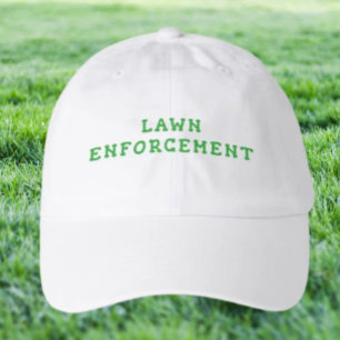 Lawn Enforcement Hat   Funny Lawn Care Humor Cap