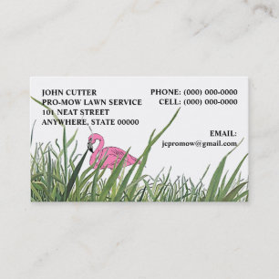 LAWN FLAMINGO IN TALL GRASS ~ BUSINESS CARDS! BUSINESS CARD