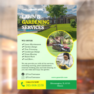 Lawn Gardening Services Window Cling