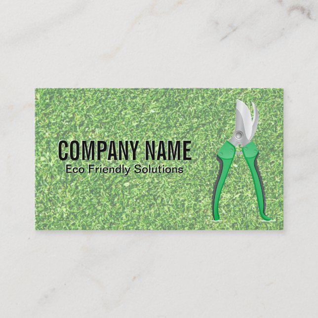 Lawn Grass | Gardening Shears Business Card (Front)