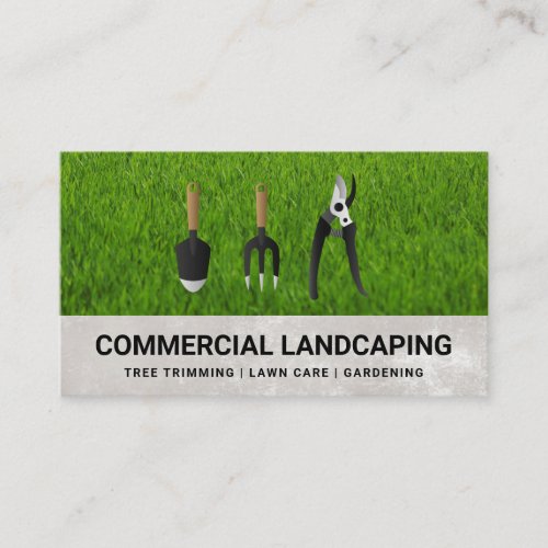 Lawn Grass  Gardening Tools Business Card