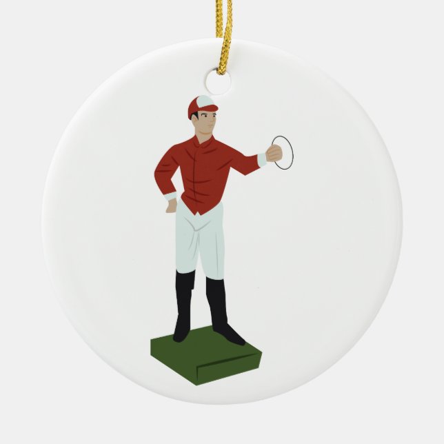Lawn Jockey Ceramic Ornament (Front)