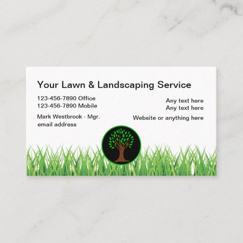 Lawn Landscaping And Tree Service Business Card