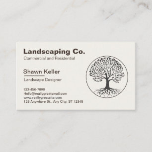 Lawn & Landscaping Cream/Brown Business Card
