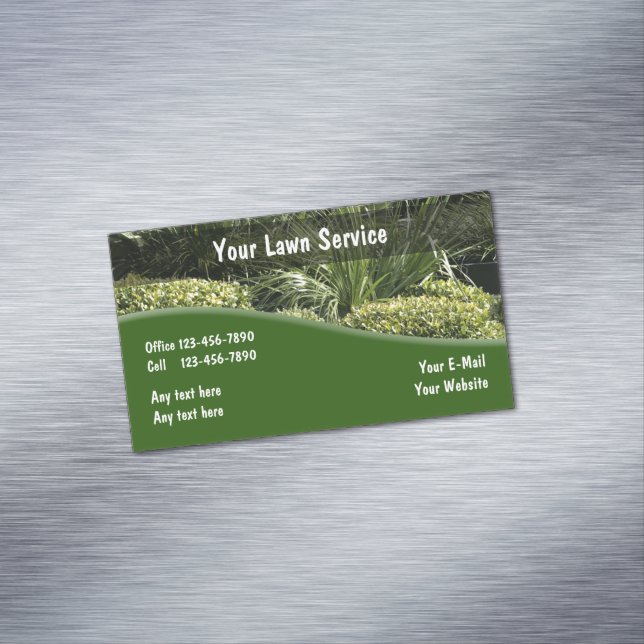 Lawn Landscaping Design Business Card Magnet (In Situ)