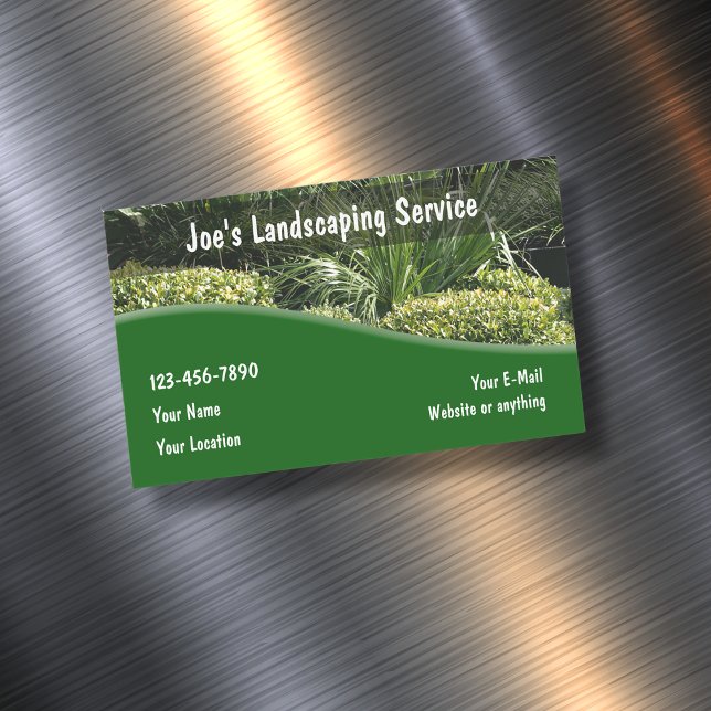 Lawn Landscaping Design Business Card Magnet (Creator Uploaded)