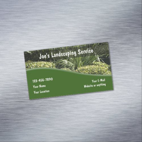 Lawn Landscaping Design Business Card Magnet