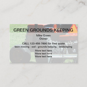Lawn Landscaping Grounds Maintenance Business Card