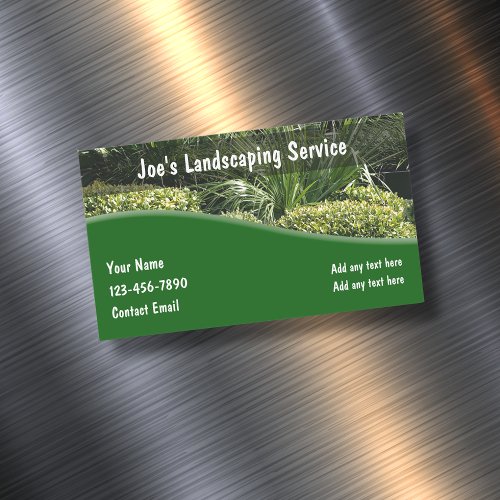 Lawn Landscaping Modern Business Card Magnets