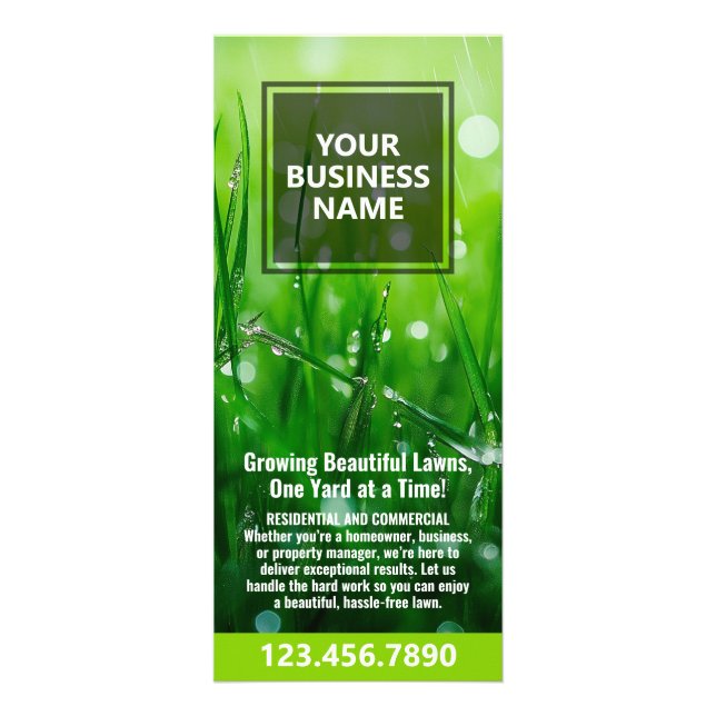 Lawn Maintenance - Mowing, Irrigation, Aeration Rack Card (Front)