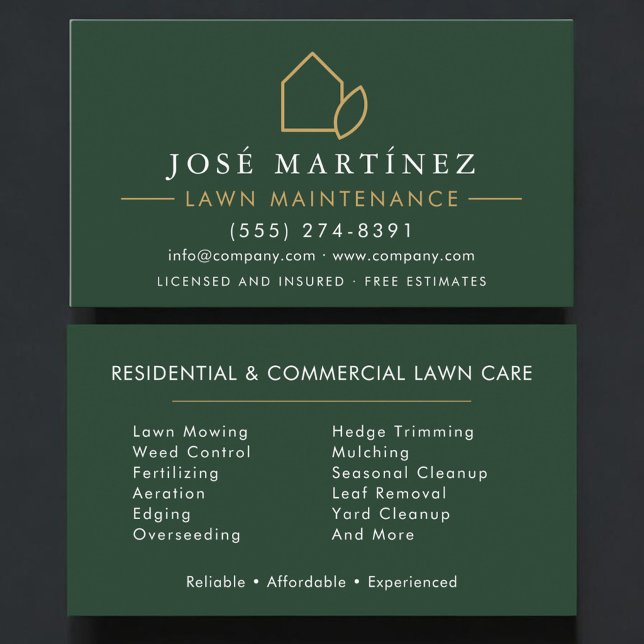 Lawn Maintenance Professional Business Card (Creator Uploaded)