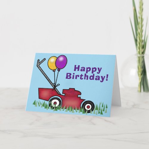 Lawn Mower Birthday Card