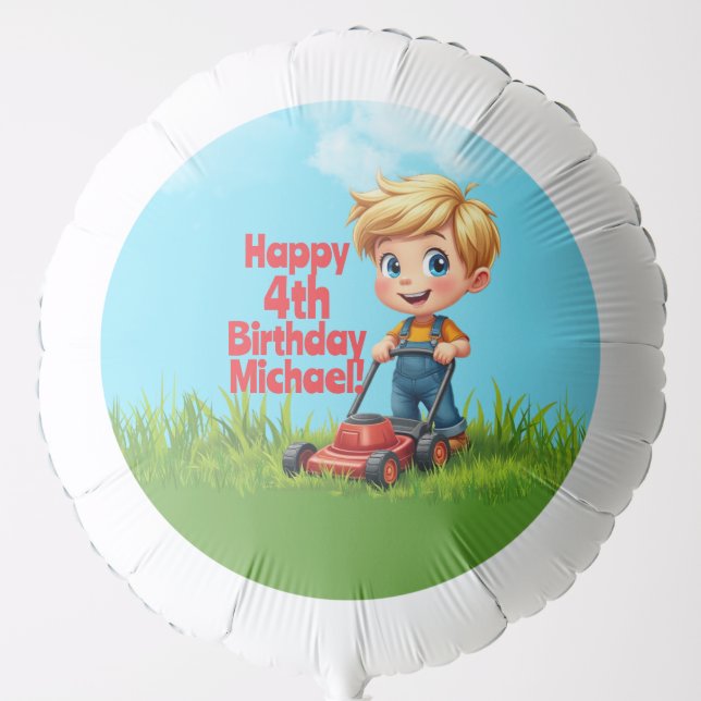 Lawn Mower Birthday Party Balloon (Front)