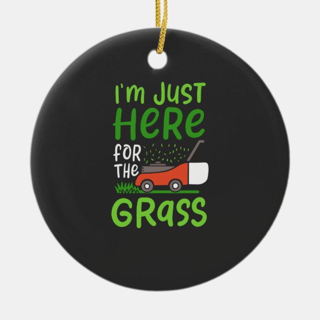 Lawn Mower Ceramic Ornament (Front)