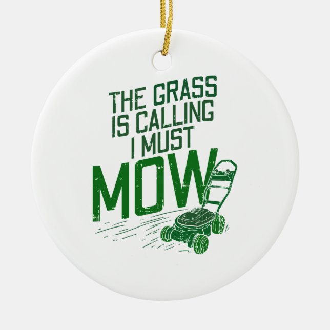 Lawn Mower Ceramic Ornament (Front)