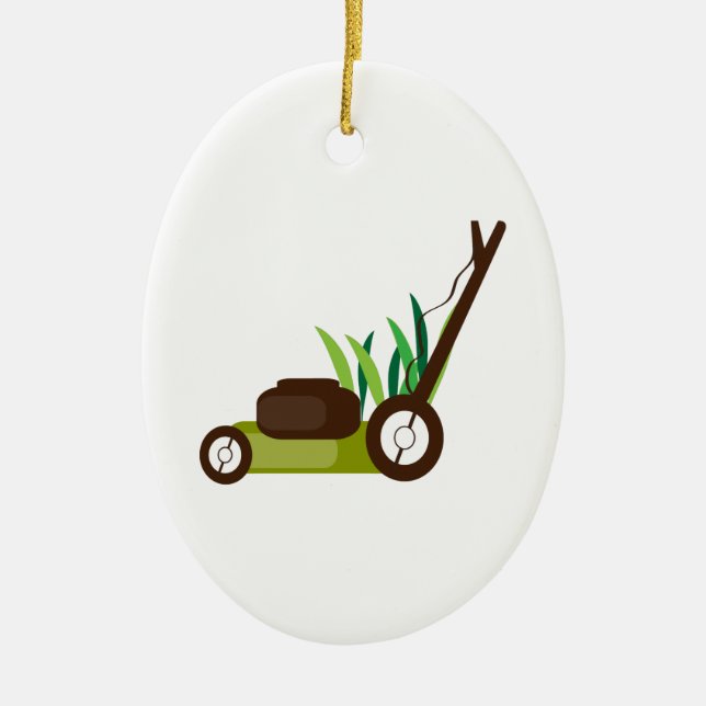 Lawn Mower Ceramic Ornament (Front)