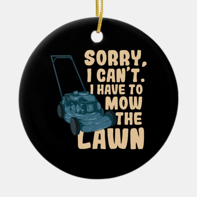 Lawn Mower Ceramic Ornament (Front)