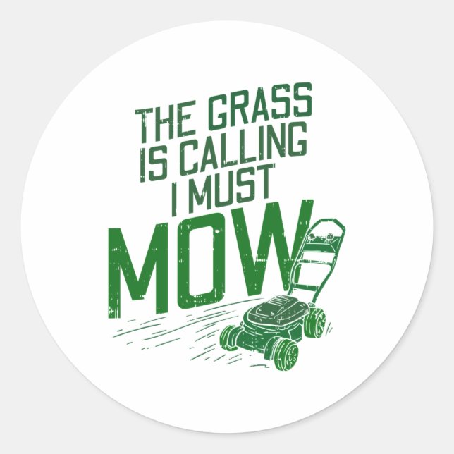 Lawn Mower Classic Round Sticker (Front)