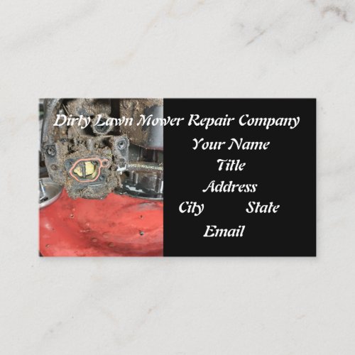 Lawn mower cleanup and repair business card
