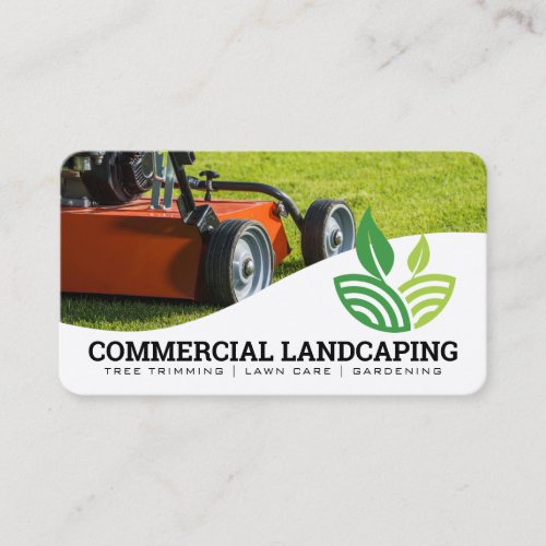 Lawn Mower Cutting Grass | Landscaping Business Card