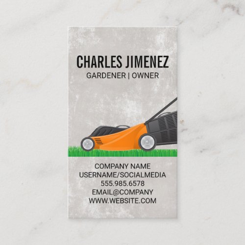 Lawn Mower Cutting the Grass Business Card