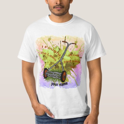 Lawn Mower Dad custom name t_shirt