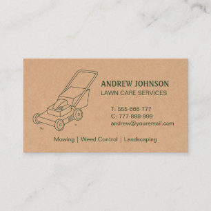 Lawn Mower Drawing, Lawn Mowing Business Card