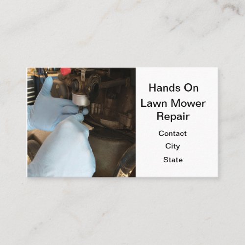 lawn mower engine repair mowing service 4cycle 2cy business card