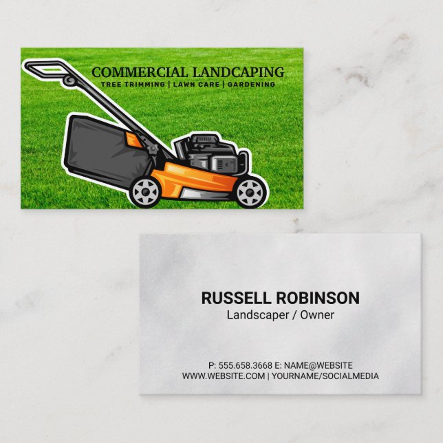 Lawn Mower Graphics | Cut Grass Business Card (Front/Back)